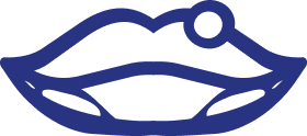 Image of a pair of lips with a circle on the top