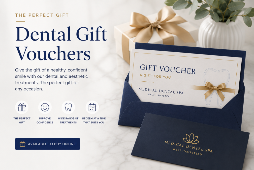 Dental Gift Vouchers from Medical Dental Spa in West Hampstead for dental, aesthetic and physiotherapy treatments.