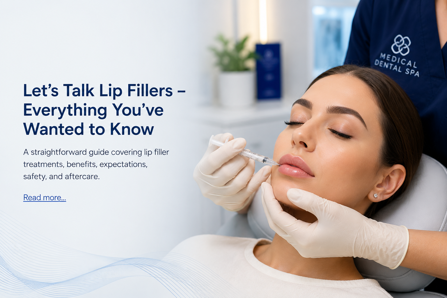 Professional lip filler treatment being performed by a qualified aesthetic practitioner at Medical Dental Spa, demonstrating safe, natural-looking lip enhancement.